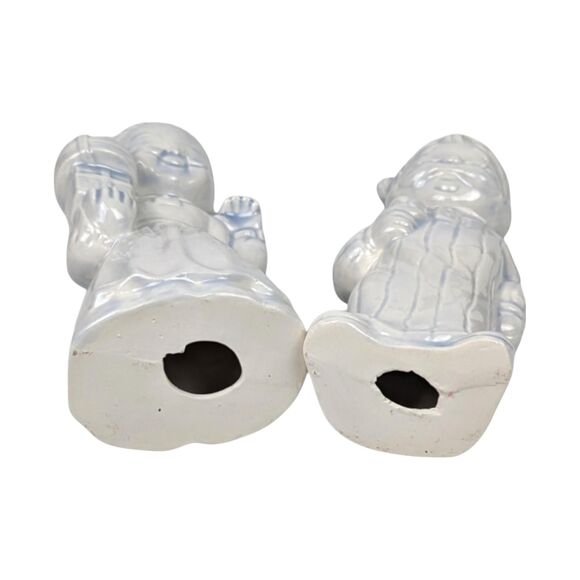 Vintage Ceramic Christmas Figurines: Hand-Painted Pajama Couple - Picture 4 of 6